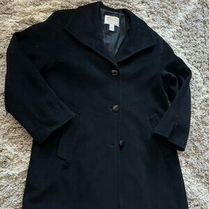 Women's Vintage Talbots Wool Blend Coat - Size 8 - Black